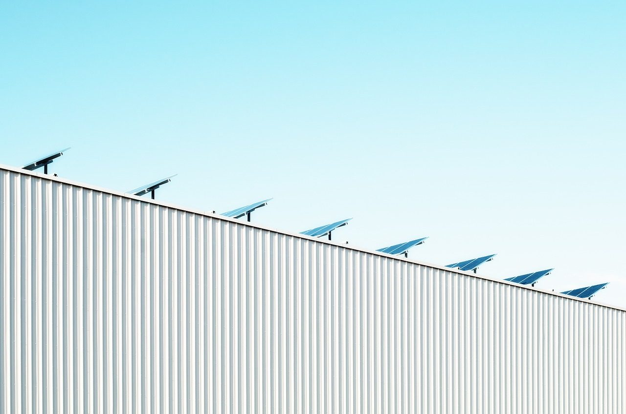 Rooftop solar panels on a single family home